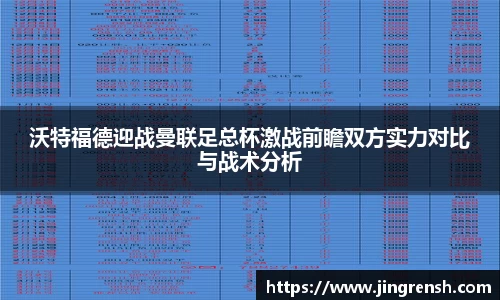 沃特福德迎战曼联足总杯激战前瞻双方实力对比与战术分析